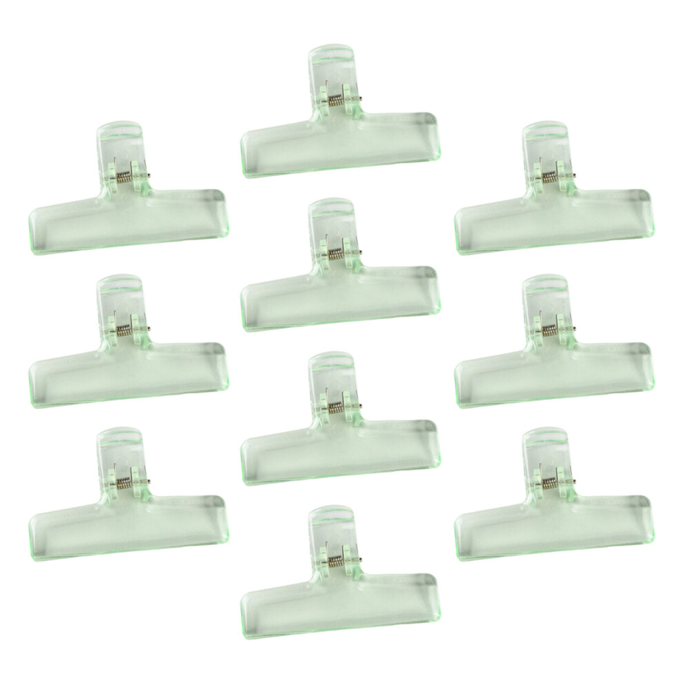 10Pcs Clear Acrylic Paper Clip Paper Clamp For Food Bag-Green 7696000318851