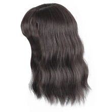 Women Hair Extensions Hairpiece Adjustable Bangs-Brown black