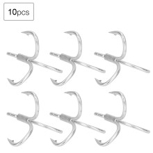 10 Stück Hochleistung Edelstahl-Dreifach-Fischhaken 1/0# Scharfe Widerhaken Angelhaken