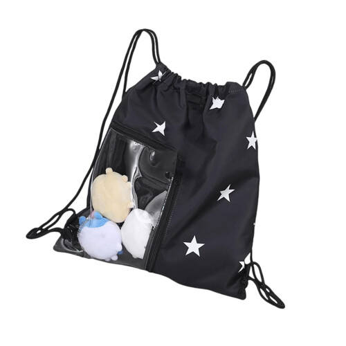 Itabag Kordelzug-Rucksäcke, Pin-Display-Rucksäcke mit-Schwarz