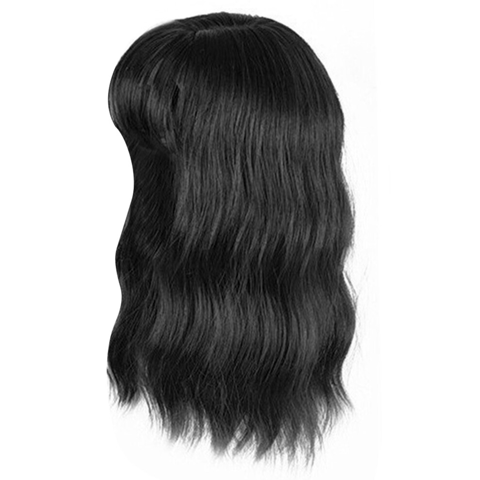 Black Synthetic Hairpiece Wigs Bangs Hair Extensions-Natural