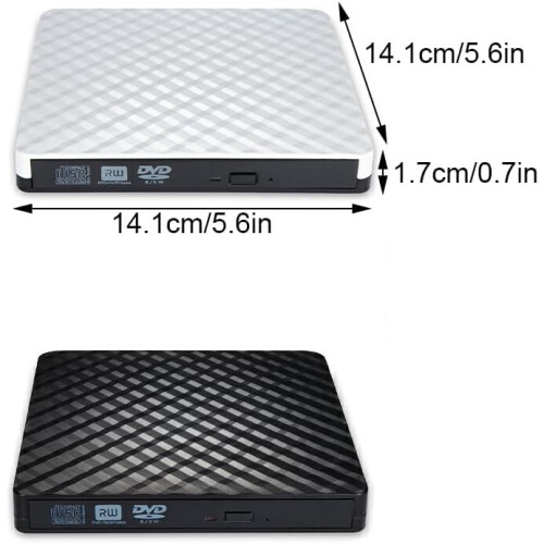 Portable CD Player External Drive Installation System Included USB0 Interface Dcd Cleaner Disc For Vcd Player Vcd-player, white 2