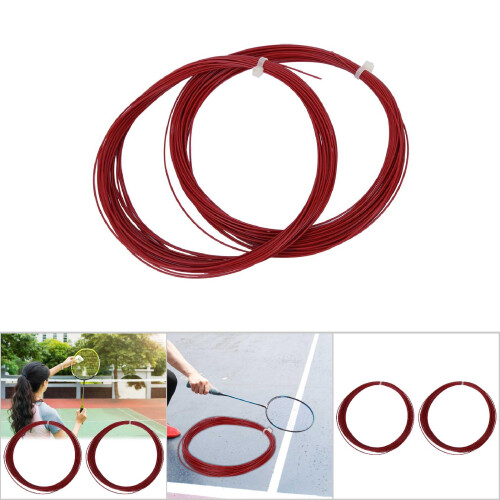 Flexibele Badminton-Saiten 10m x2 für Schlägertraining - Rot 2