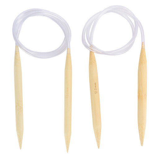 2Pcs Circular Bamboo Knitting Needles Set for Sweaters & Carpets 10mm/12mm 1