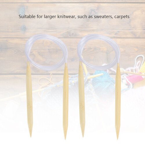2Pcs Circular Bamboo Knitting Needles Set for Sweaters & Carpets 10mm/12mm 2