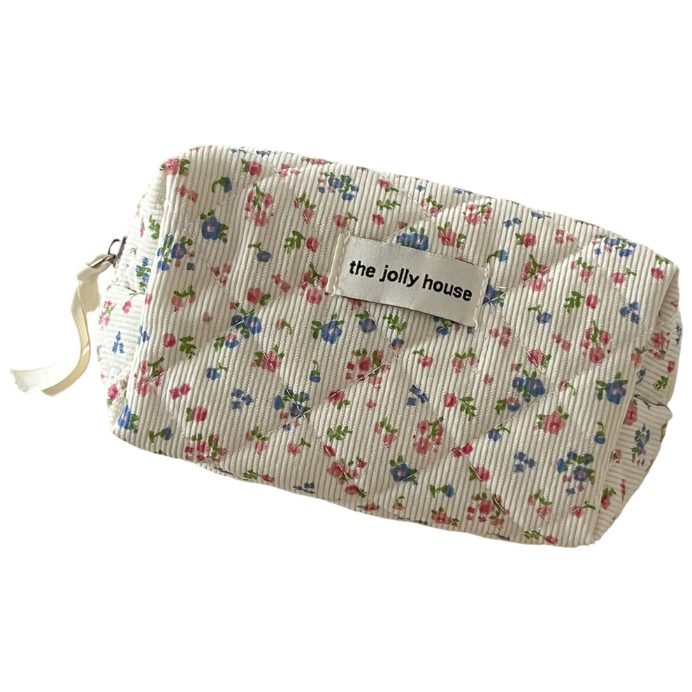 Large Capacity Flower  Cosmetic Bag Corduroy-Star anise bag