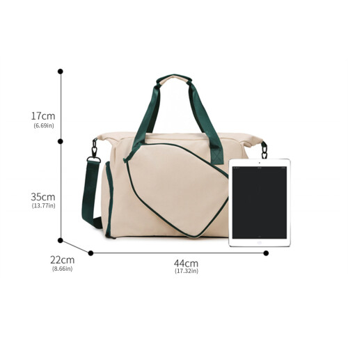 Lightweight Large Capacity Handbag With Shoe Compartment-Khaki 2