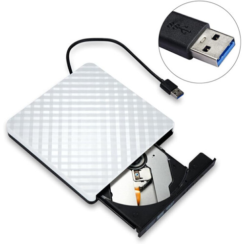 Portable CD Player External Drive Installation Software Included USB0 Interface Dcd Cleaner Disc For Vcd Player, white 1