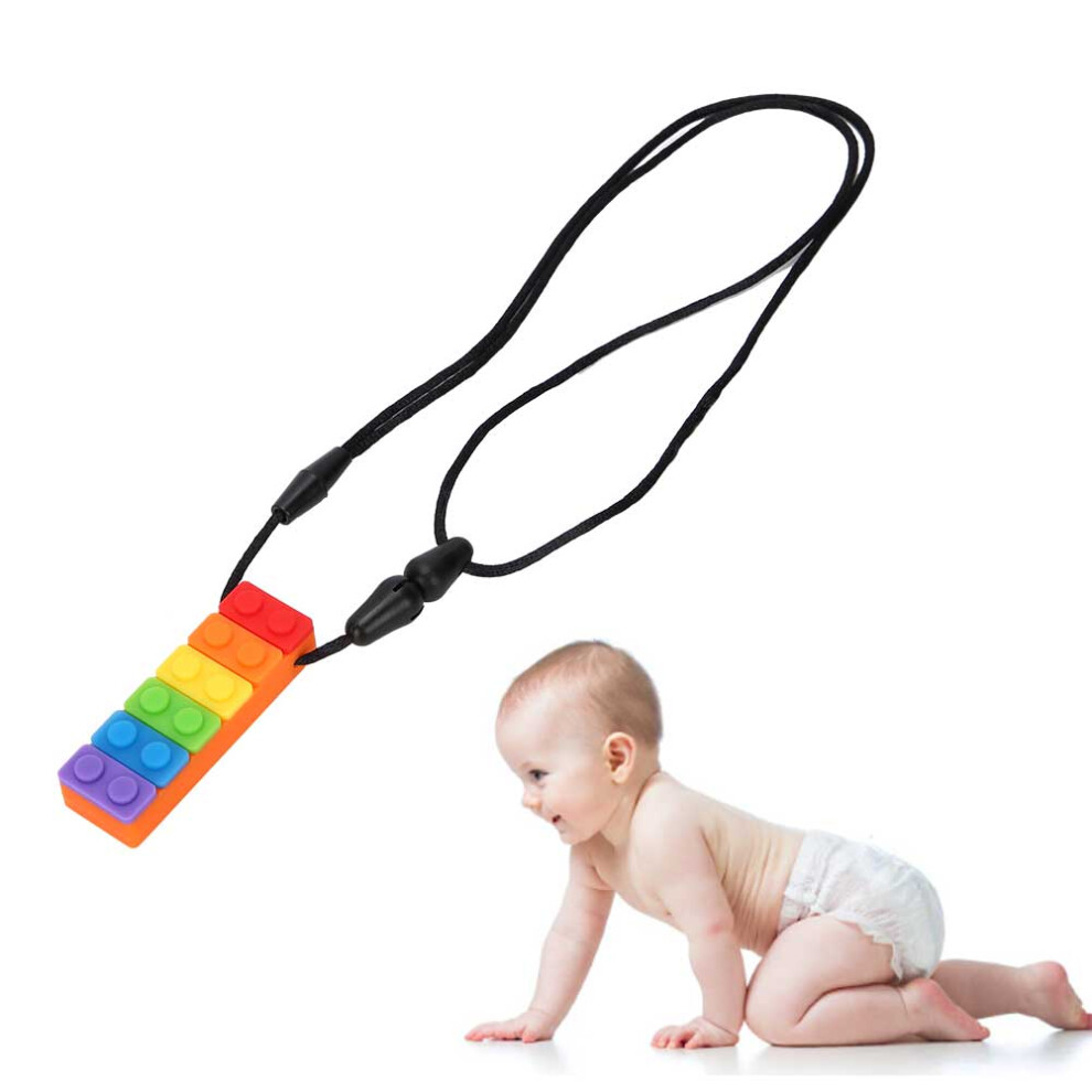 Flexible Silicone Teether Necklace - Non-Toxic & High Tensile Strength Orange