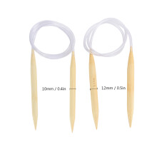 2 Stück Runder Bambus-Stricknadeln Set für DIY-Teppiche 10 mm & 12 mm