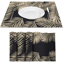 Elegante placematset, gemaakt van hittebestendig premium materiaal met prachtige geometrische patronen voor keuken en eetkamer.