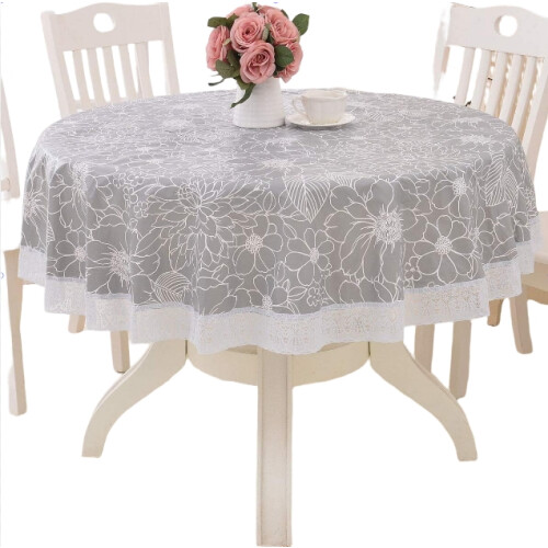 Durable Tablecloth With Solid Elegant Embossed Design, Vinyl Coating Spillproof Protects Table Surface From Scratches, Heavy Duty Waterproof And Wipea