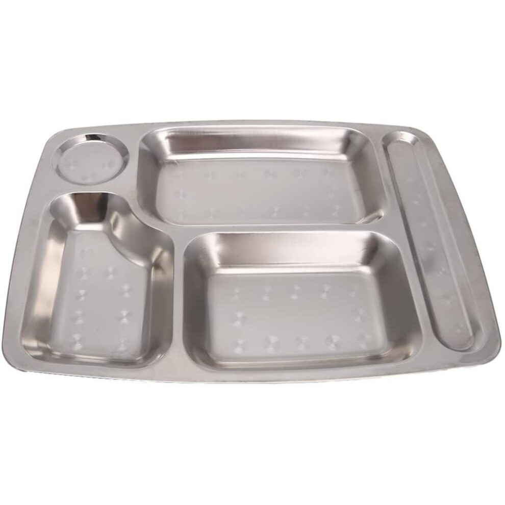 Divided Plate For School, Kindergarten Stainless Steel Food Grade Non-toxic Odorless Reusable Dishwasher Safe Stackable Portion Control For Outdoor Ca