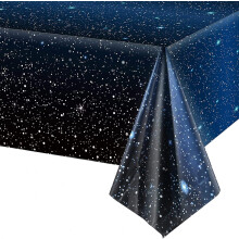 Tafelbeschermer met galaxy-thema voor een buitenaardse look, beschermhoes voor verjaardagsfeestartikelen, duurzame plastic decoratie met