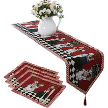 Chef's Enchanted tafelloper en placemats, landelijke decoratie, jute tafellopers set voor een tijdloze, elegante eetervaring.