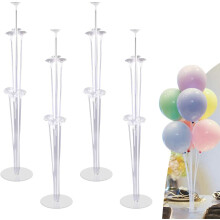 Elegante decoración para ocasiones festivas, kit de soporte para globos con base transparente y varillas de soporte para fiestas de cumpleaños,