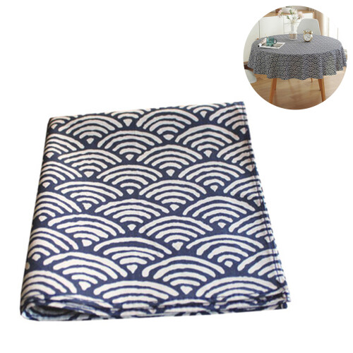 Toalha de mesa retangular com costuras imperceptíveis para piqueniques internos e externos, tecido de algodão e linho tingido resistente ao