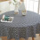 Toalha de mesa retangular com costuras imperceptíveis para piqueniques internos e externos, tecido de algodão e linho tingido resistente ao 5