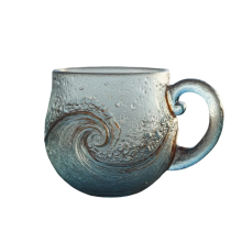 Tasse en verre de mer soufflée à la main de 12Oz,-Type dauphin