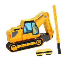 Excavator Piñata Confetti Candy Smashing Props Kids Party Supplies Indoor Outdoor Birthday with Blindfold Paper Pinata
