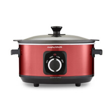 Morphy Richards 3.5L Slow Cooker Accents Sear and Stew, Metallic Red , 460026