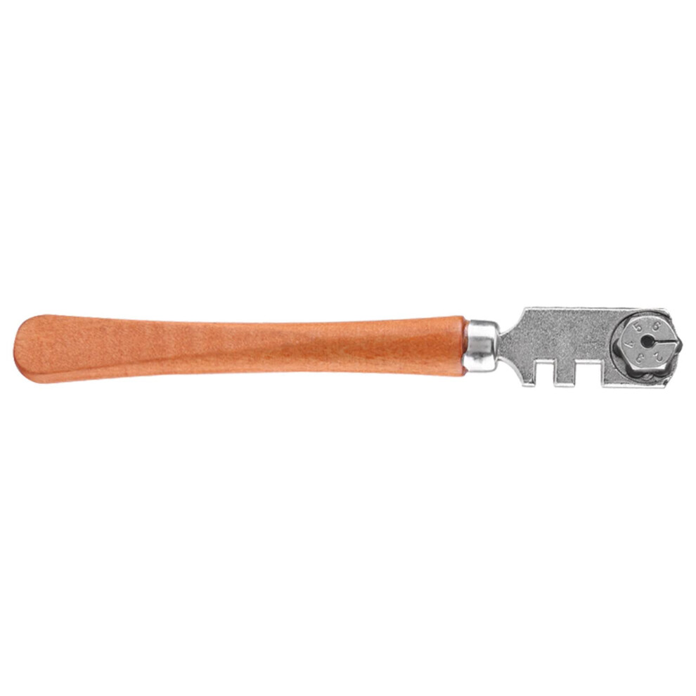 Glass Cutter,4-10Mm Cut Thickness Six Wheel Glass Cutter,130Mm Professional Six Wheel Craft Cutting Kit Tool With Wooden Handle 9105992105526