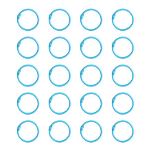 20 Pcs Metal Bookbinding Rings 25mm Binder-Sky Blue Inner 25mm