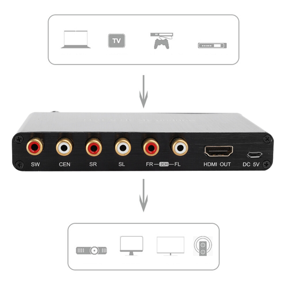 Hdmi Audio Extractor Decoder 4K Support 5.1Ch Uk Black 3051361874981