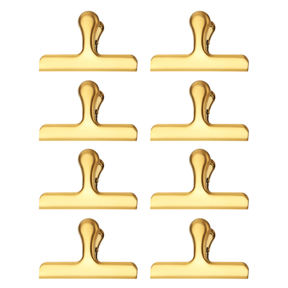 8Pcs Metal Hinge Clip Stainless Steel Clip File-Large Gold 7696000320618