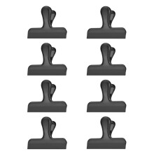 Set Of 8 Metal Paper Clamp Stainless Steel Clip-Medium black