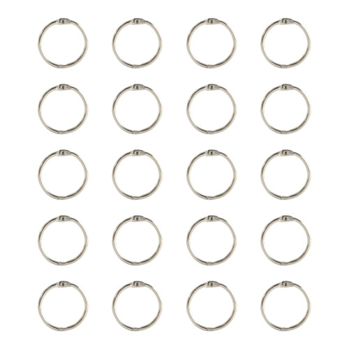 20 Pcs 25mm Metal Binder Rings Bookbinding-silver Inner 25mm