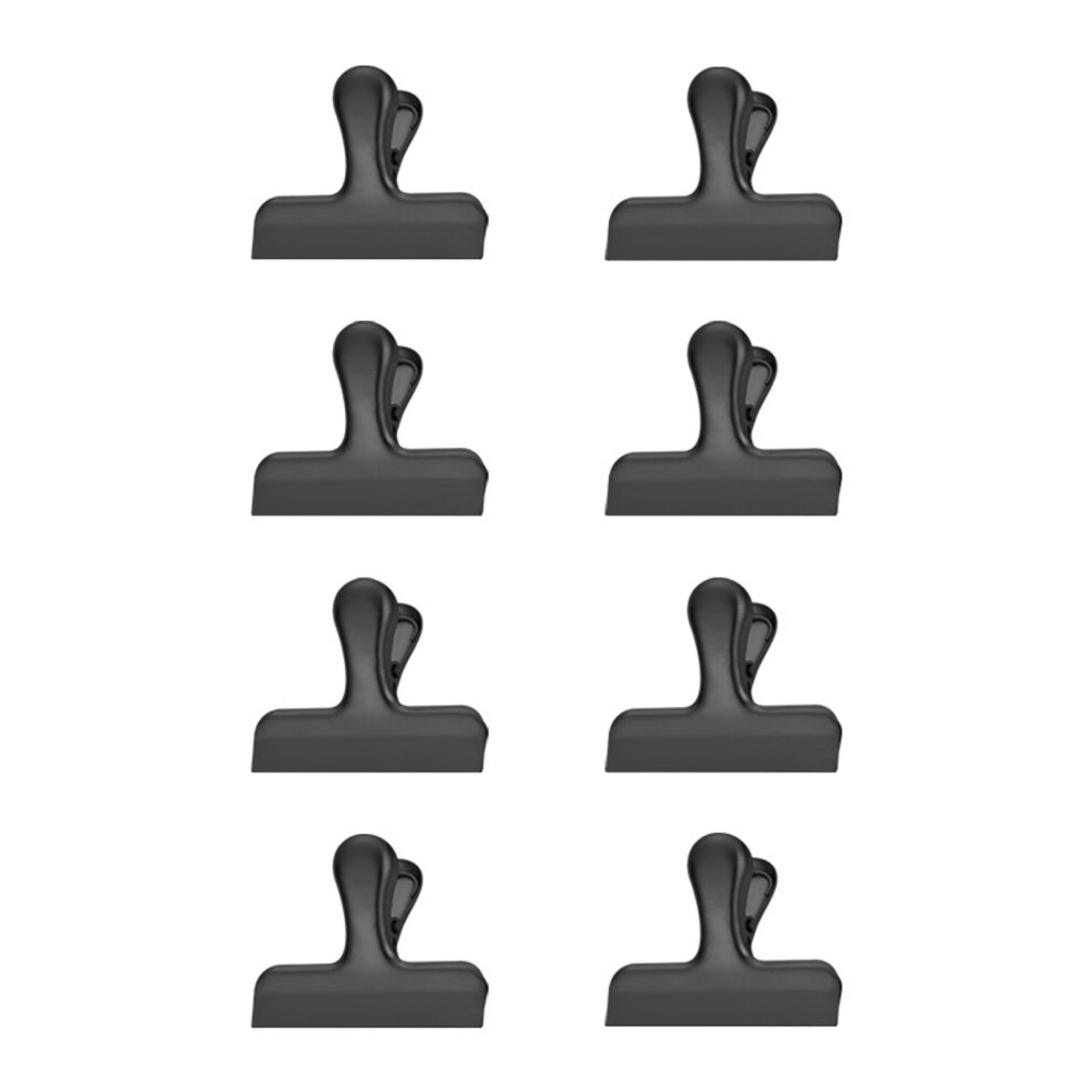 8Pieces Stainless Steel Clip Paper Clamp Metal-Small Black 7696000320441