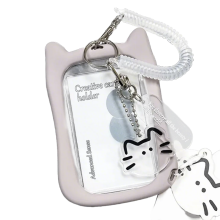 Cats Ear Card Sleeve Lovely Bus Card Protector Card-Grey