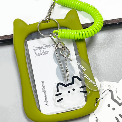 Cats Ear Card Sleeve Lovely Bus Card Protector Card-Grey 1