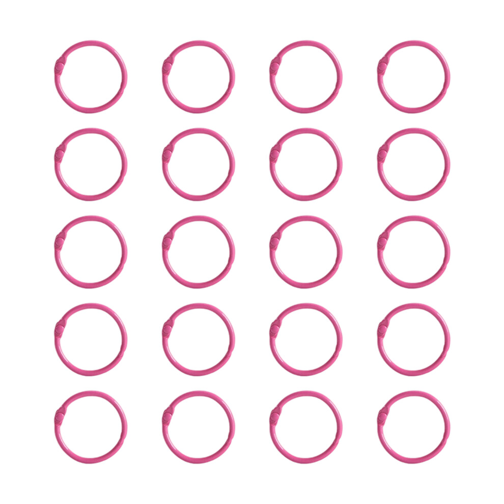20 Pcs Bookbinding Rings 25Mm Metal Loose-Rose Red Inner 25Mm 7696000320670