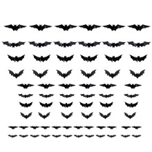 Bat Wall Decals with LED Light Halloween Decoration-72 bats