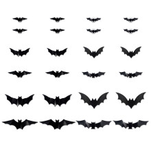 Bat Wall Decals with LED Light Halloween Decoration-24 bats