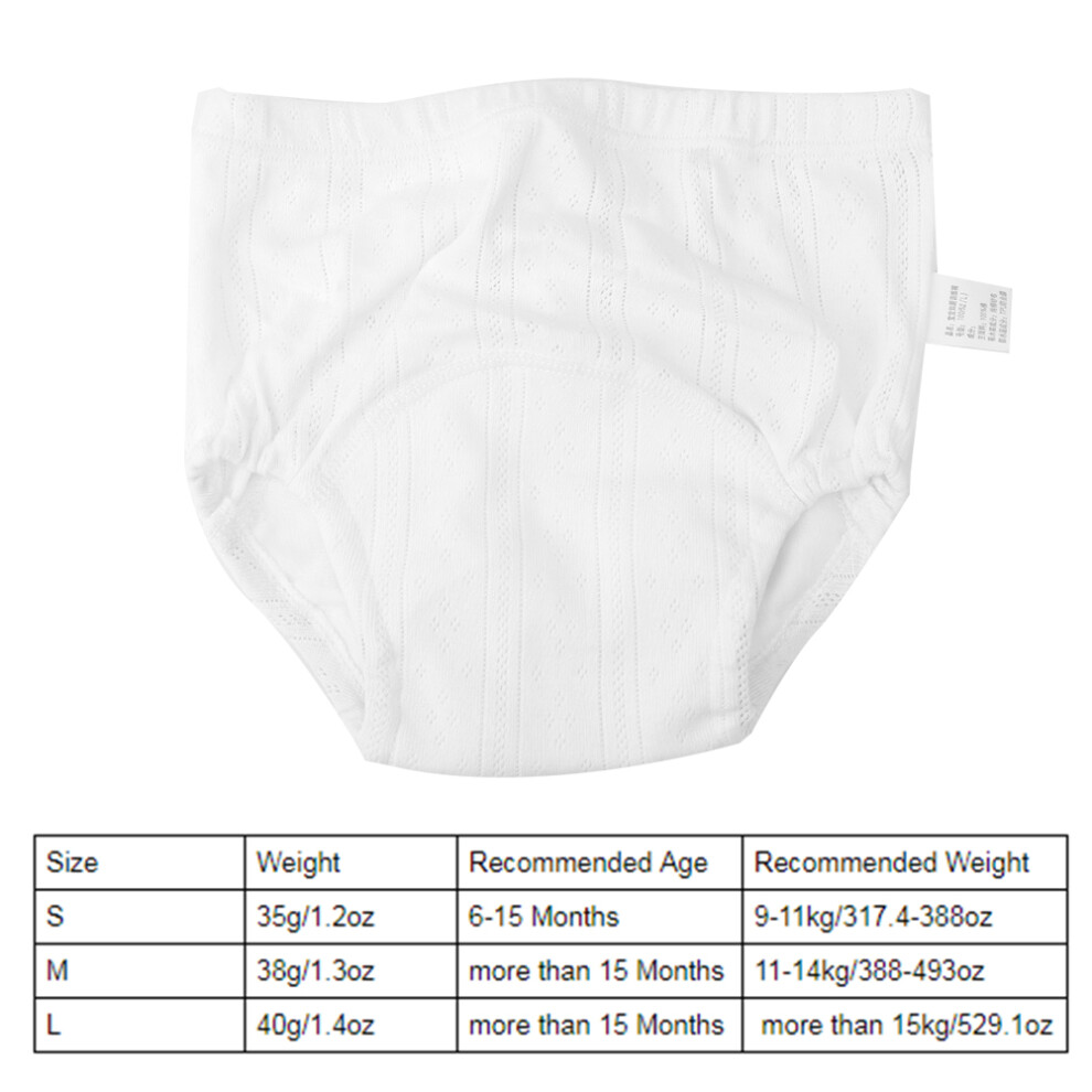 Toddler Cotton Washable Training Pants Leakproof Diaper Underwear White L