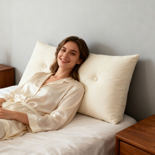 Modifiable Bed Reading Pillow Comfortable Support-Light Grey 1