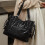 Retro Style PU Leather Underarm Bag with Studs and-Black 2