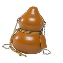 Contemporary Gourd Design Bag PU Leather Shoulder Bags-brown