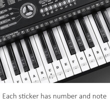 Piano Stickers Music Sheet Keyboard PVC Black White Numbers for Beginners