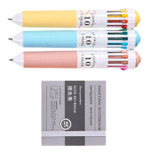 Druckkugelschreiber in 10 Farben, 0,8 mm, mehrfarbiger Stift für