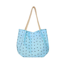 Große Kapazität, bedruckte Canvas-Shopper-Tasche, modische-Blau