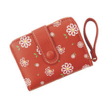 Sac à monnaie élégant en PU, fermeture à glissière-Rouge