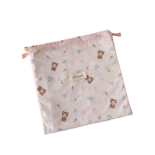 Petite trousse de maquillage à cordon de serrage,-Rose grand