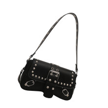 Sacs à main en cuir Pu pour femmes, sacs à bandoulière-Noir