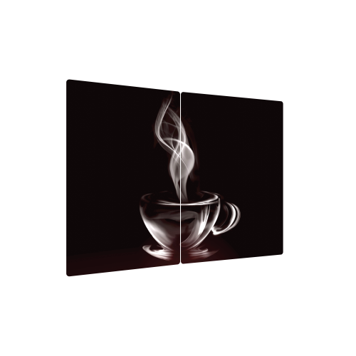 Glass Chopping Board COFFEE CUP 2 Set 52x30cm