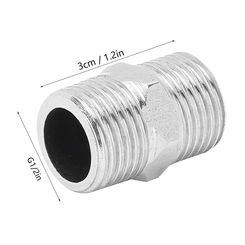 Durable 1/2In Stainless Steel Hex Nipple Connectors 5Pcs Plumbing Set 4641361882964