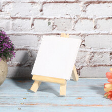 Mini Pine Canvas Easel Set for Art, Painting & Craft, 8x8cm